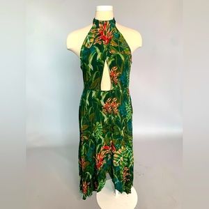 Farm Rio x Anthropologie Foliage Jungle Cutout Cover- up dress